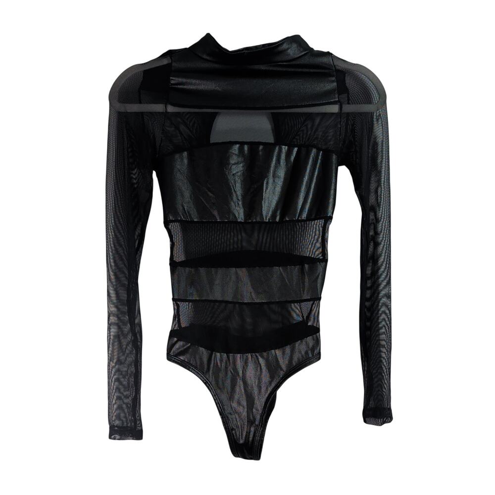 Sheer Panel Body Suit, Size Small